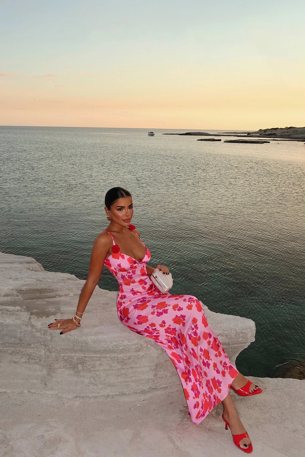 Vestido Rosa Hibiscos