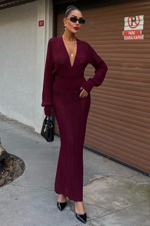 Vestido de Decote em V Croche