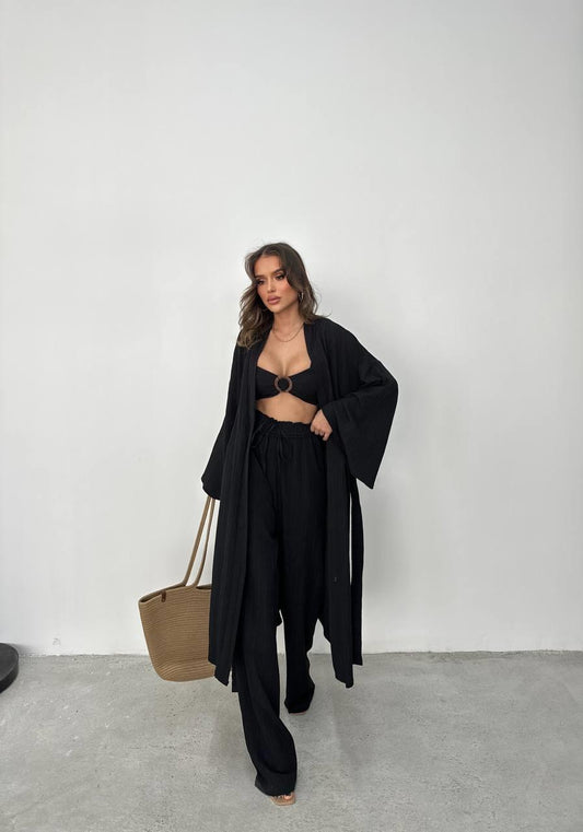 Camisa Crinkle Preto