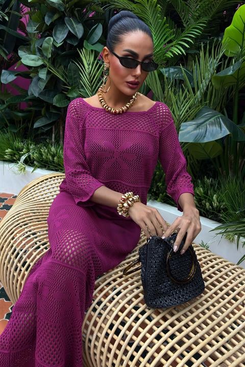 Saia Crochet Ameixa