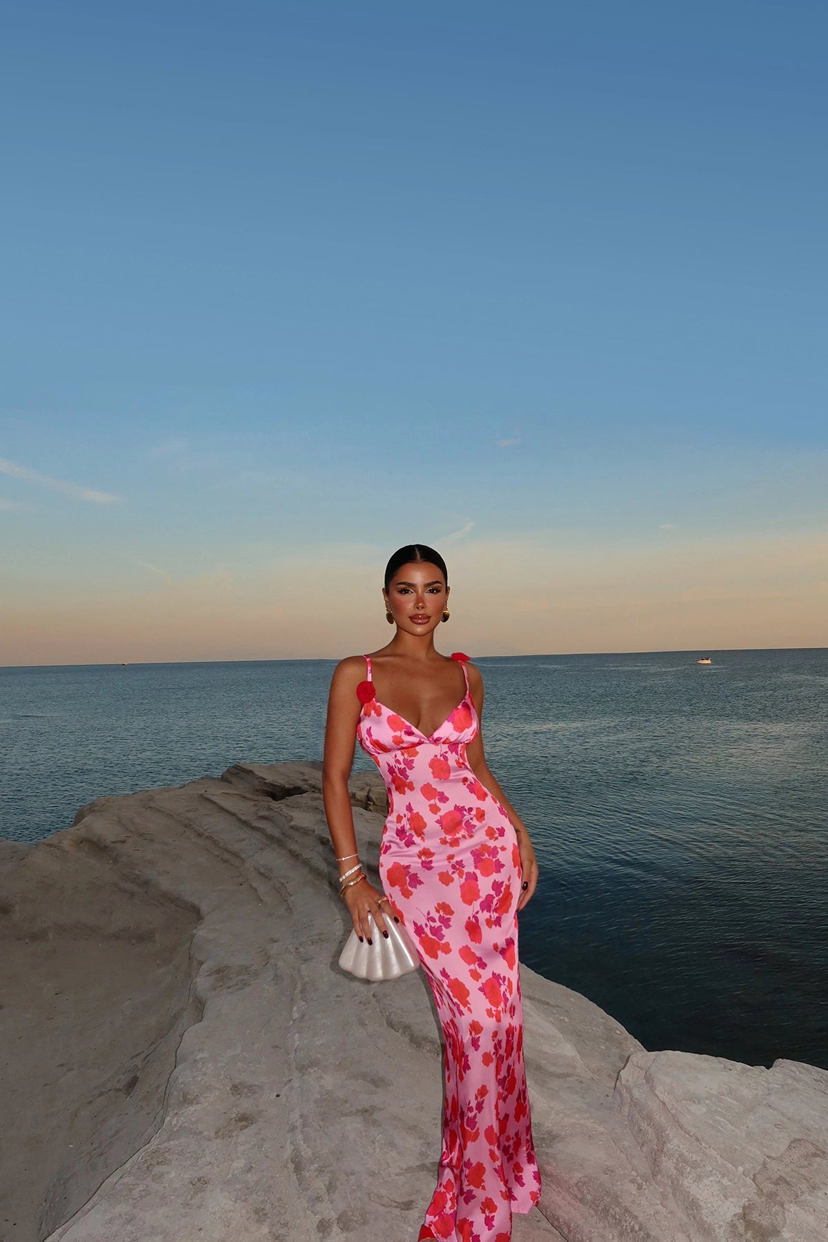 Vestido Rosa Hibiscos