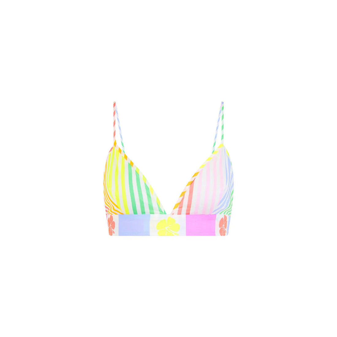Top cropped bralette - Hibiscus Rainbow