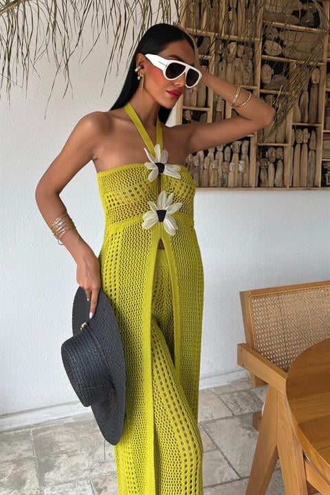 Calças de Malha Verde