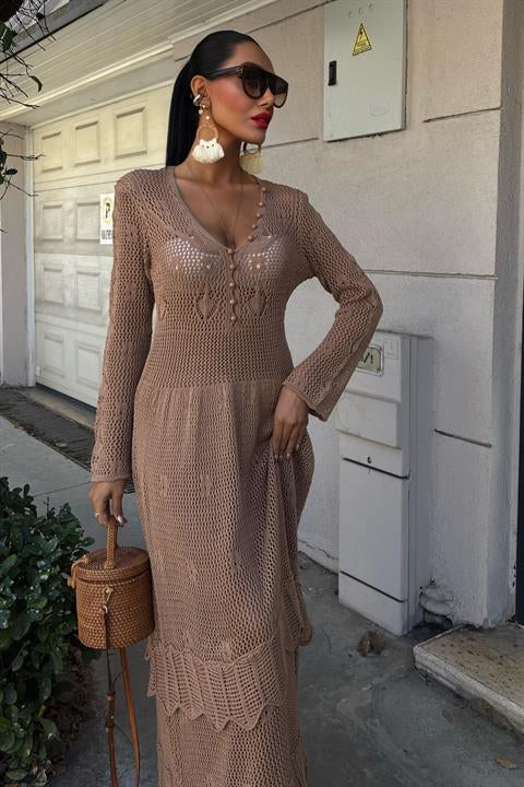 Vestido Étnico Marrom