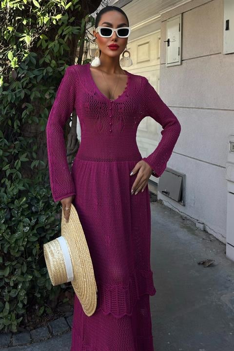 Vestido Étnico Ameixa