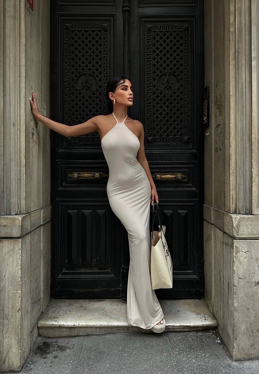 Vestido Maxi Bege