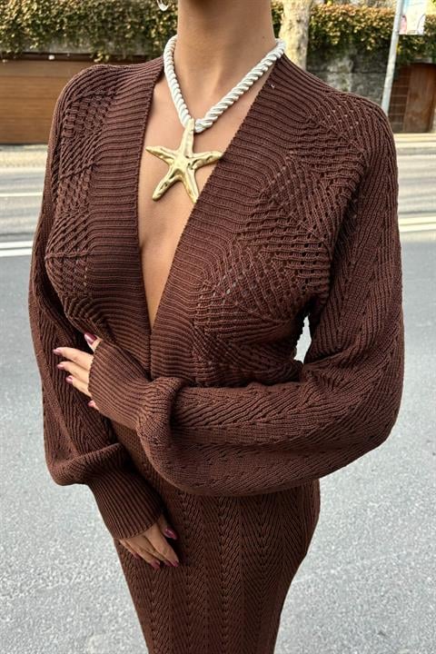 Vestido de Croche Marrom