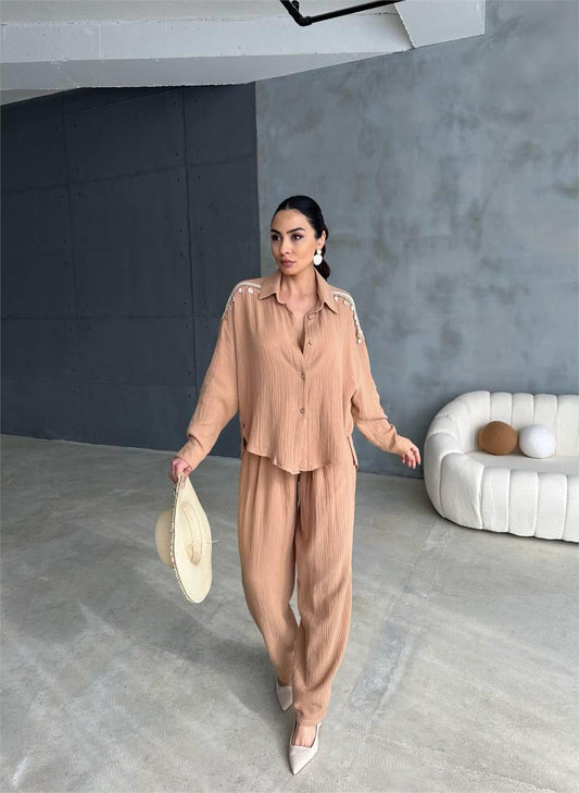 Calças Seashell Bege