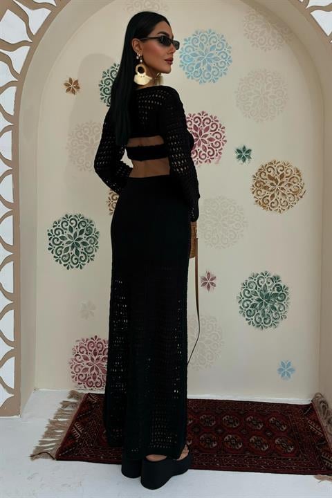 Top c/ Bolero Openwork Preto