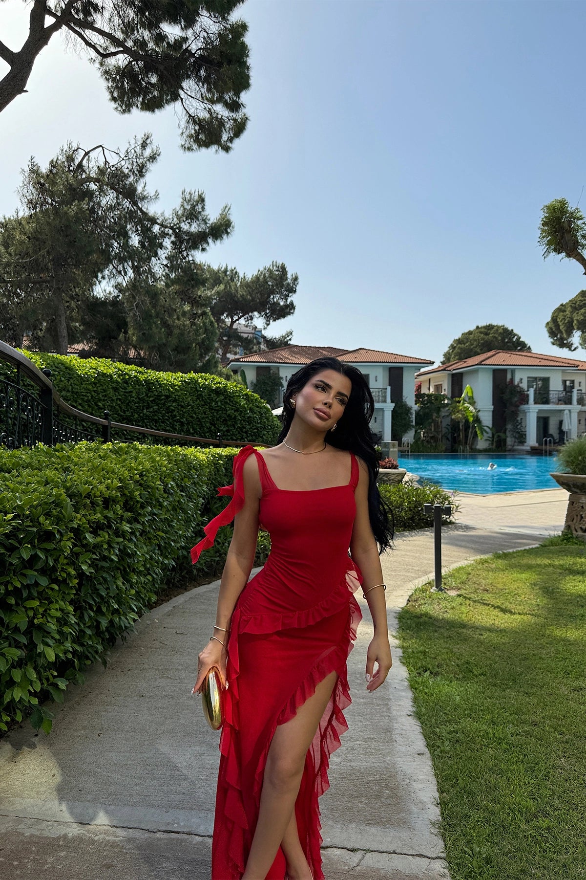 Vestido c/ Fenda Astrid Vermelho