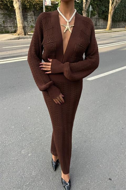 Vestido de Croche Marrom