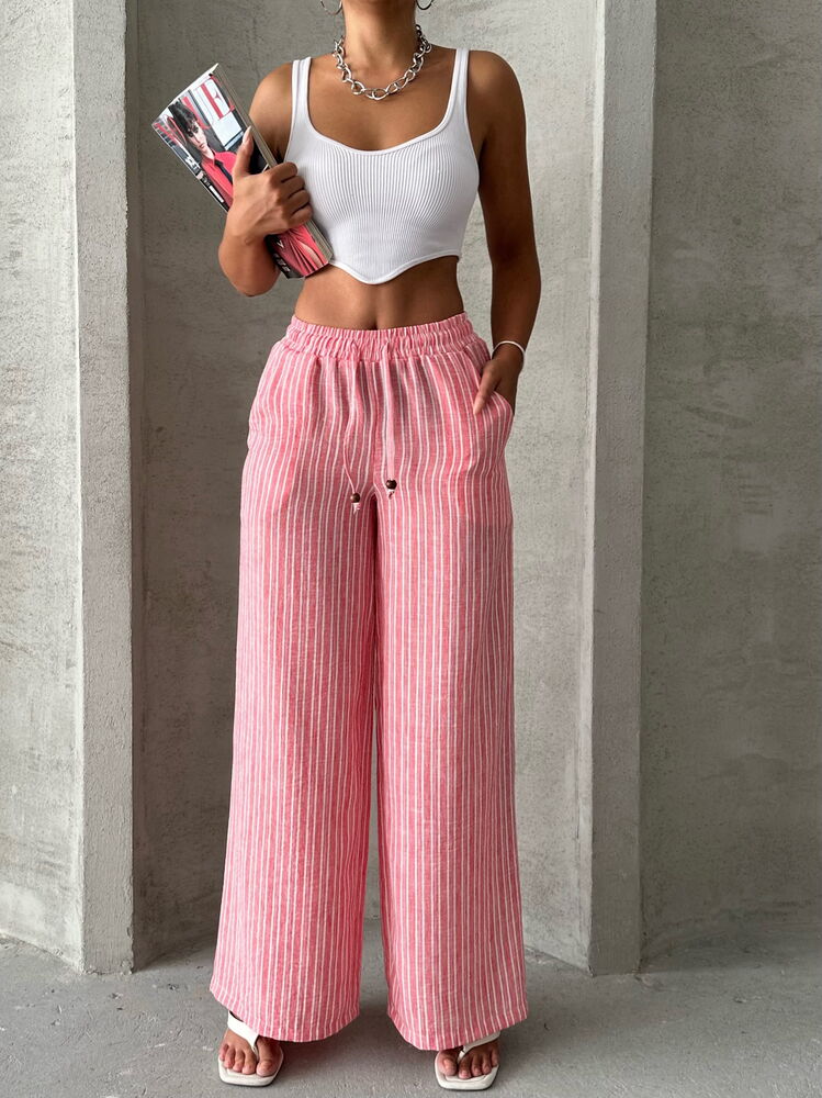 Calças de Linho Rosa