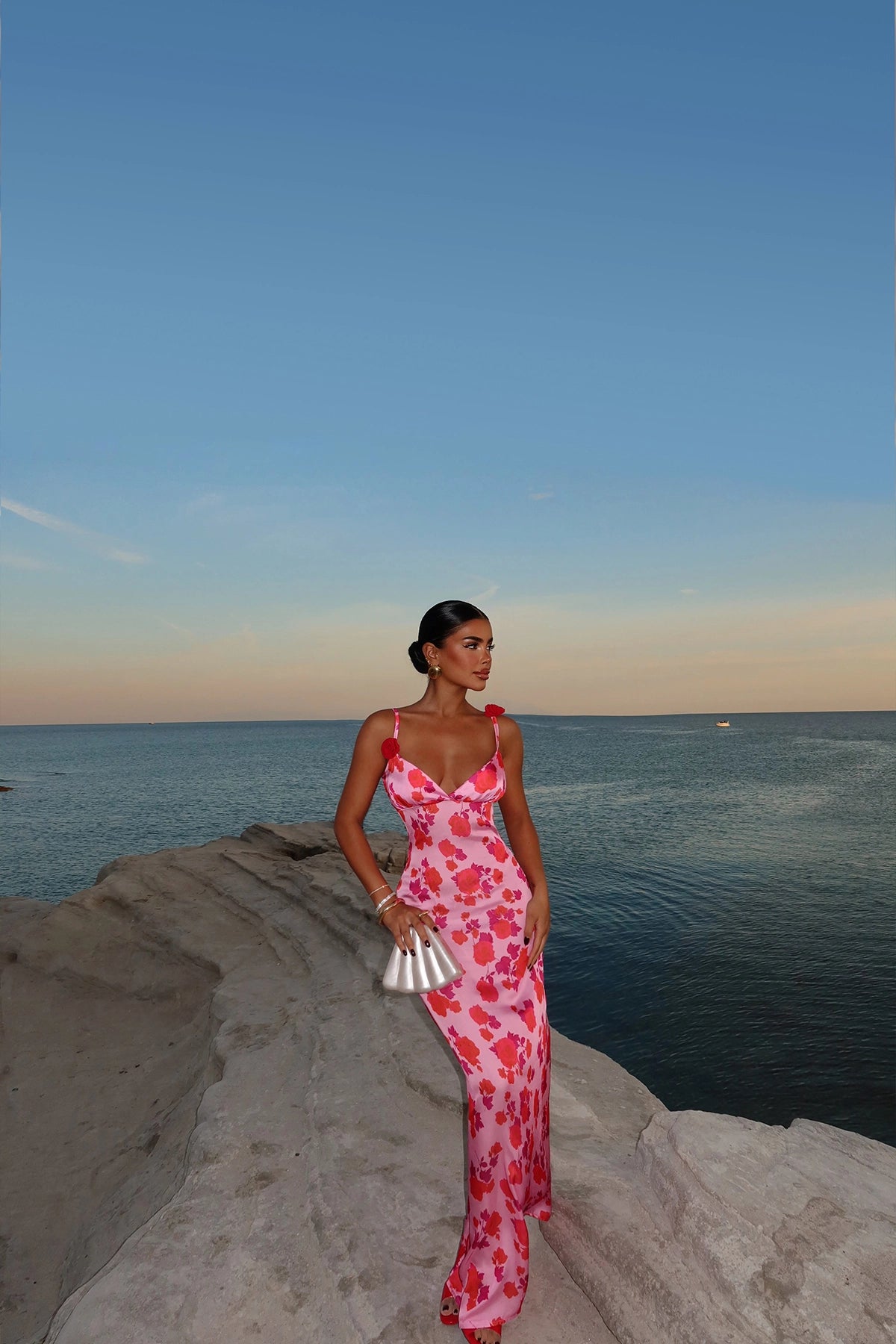 Vestido Rosa Hibiscos