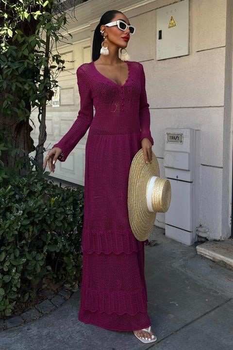 Vestido Étnico Ameixa