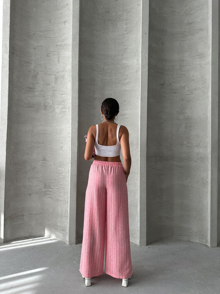 Calças de Linho Rosa