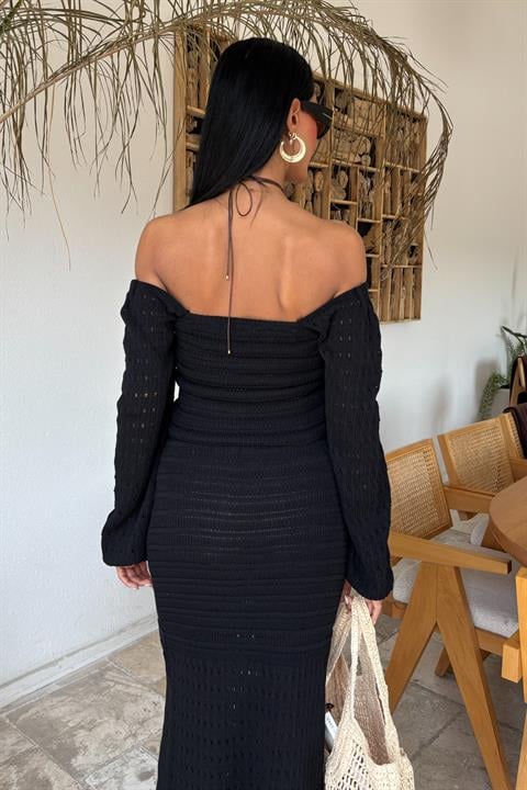 Camisola de Malha Étnica Preto