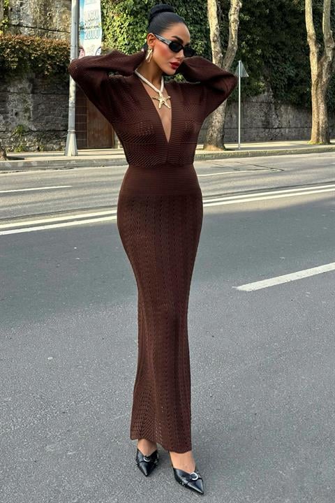 Vestido de Croche Marrom