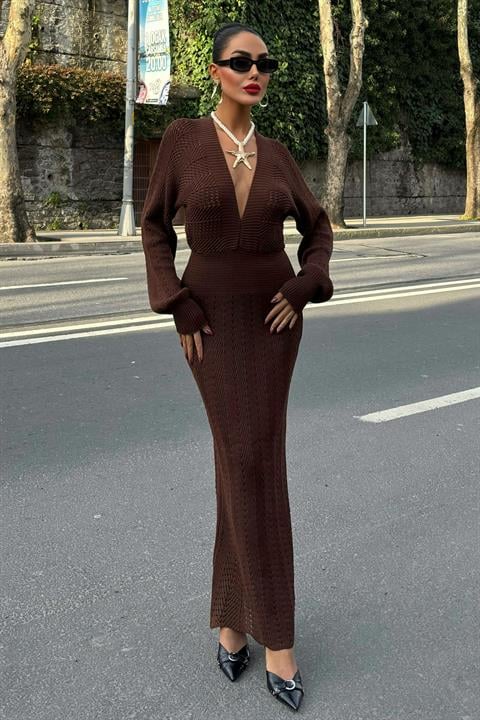 Vestido de Croche Marrom