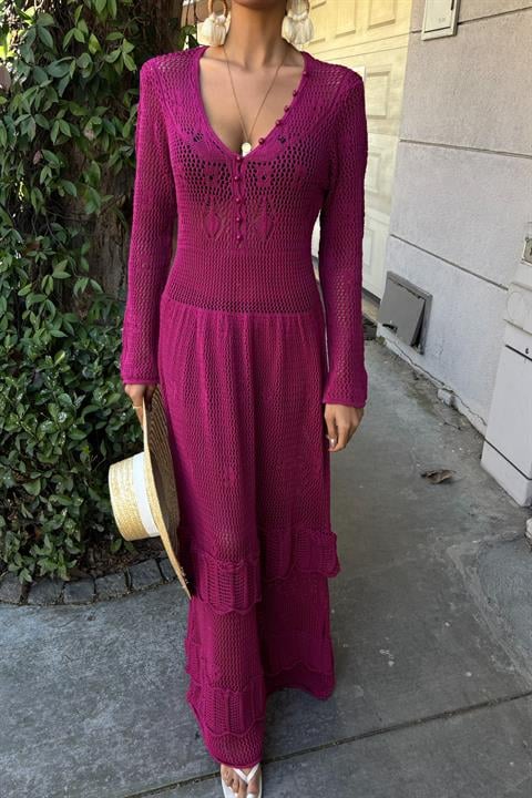 Vestido Étnico Ameixa