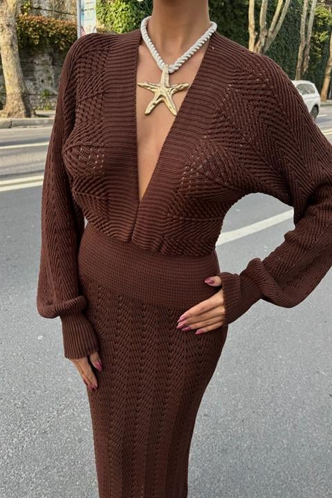 Vestido de Croche Marrom
