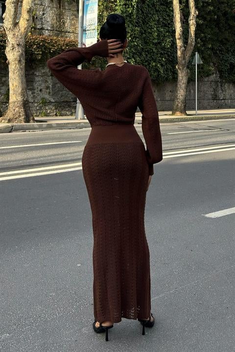 Vestido de Croche Marrom