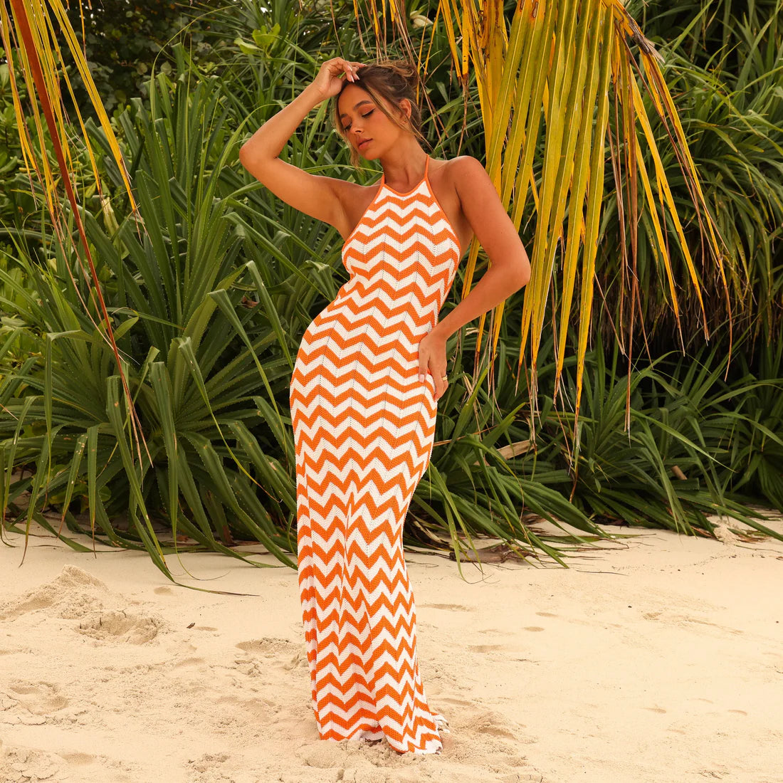 Vestido Midi de Malha - Dreamsicle