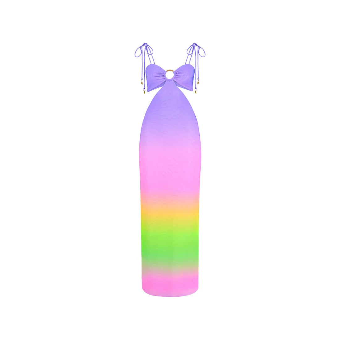 Vestido Maxi com Recorte em Anel - Stardust