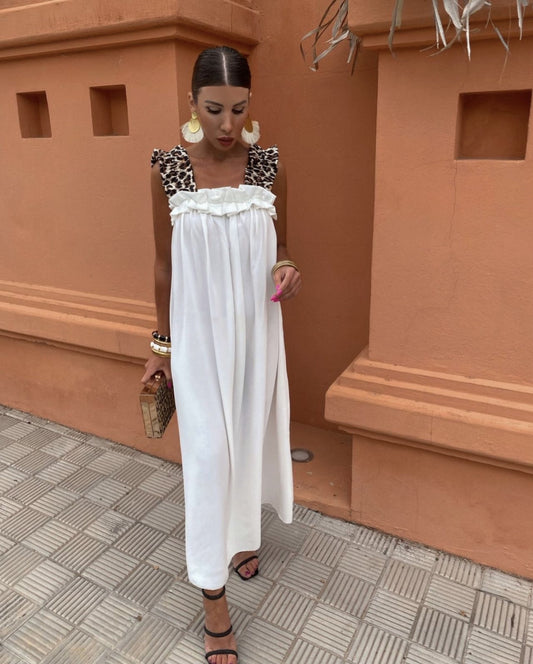 Vestido com Alças Leopardo