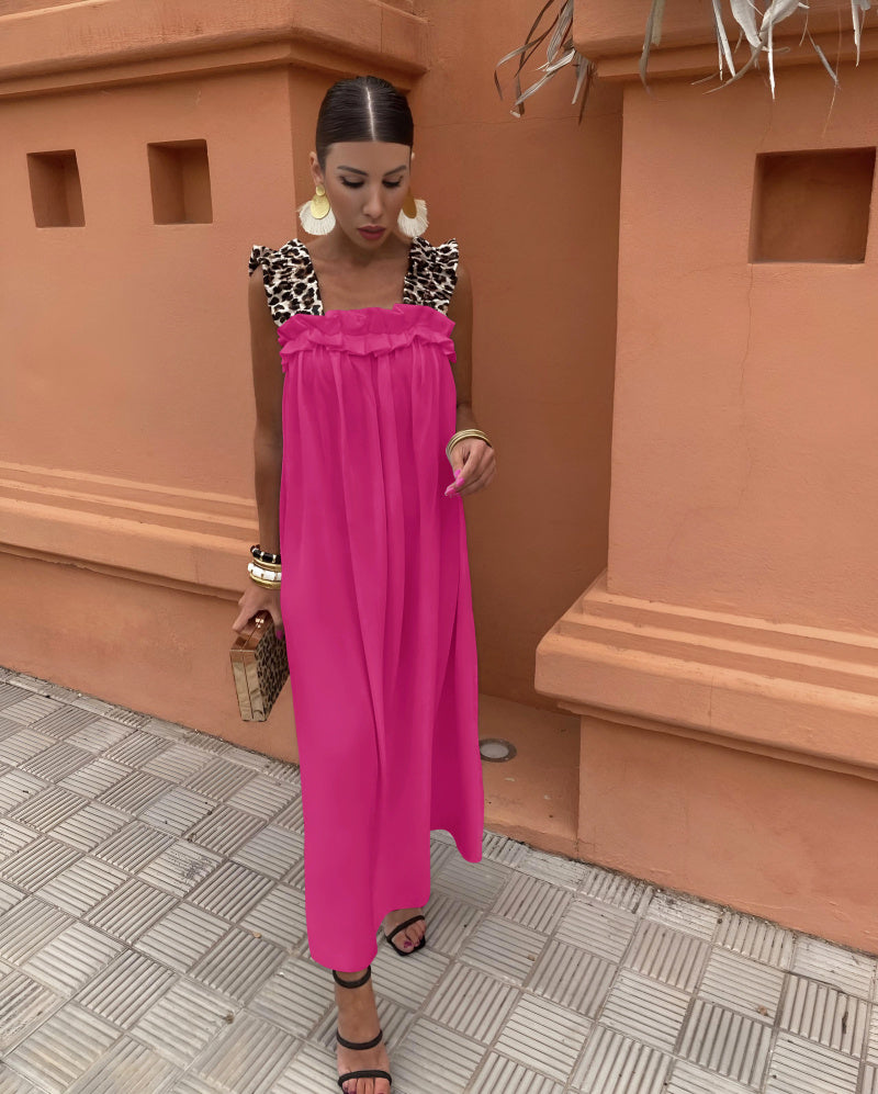 Vestido com Alças Leopardo
