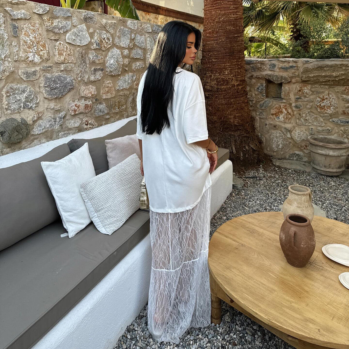 Vestido Cotton and Lace