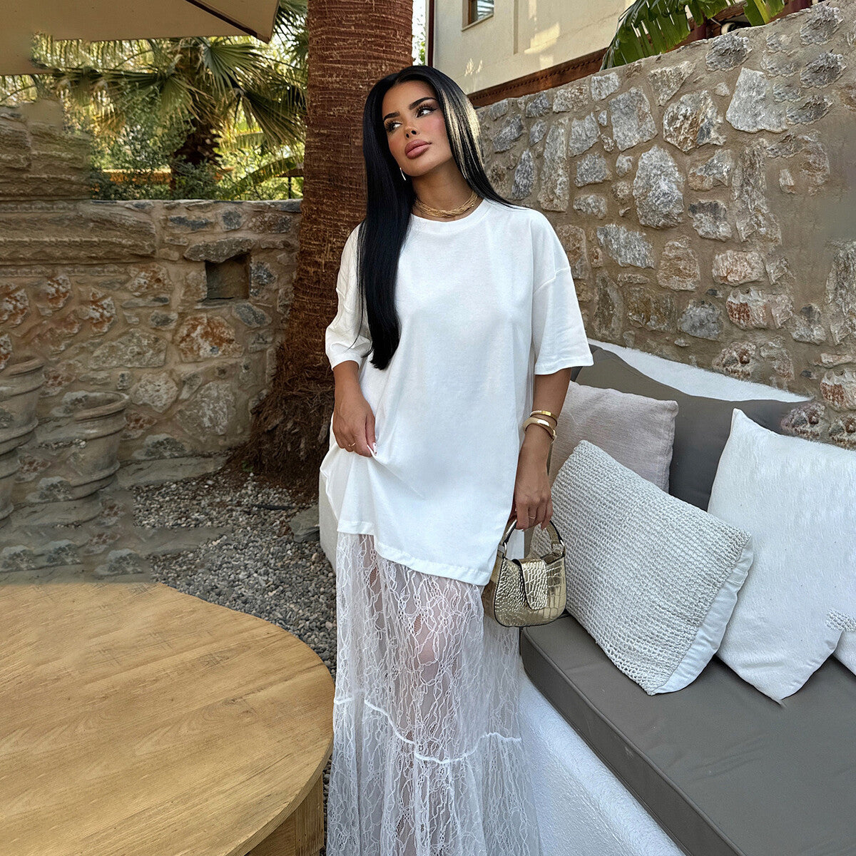 Vestido Cotton and Lace