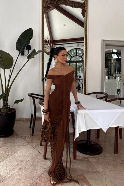 Vestido Naselinta Marrom