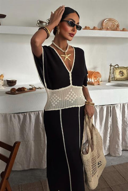 Vestido de Malha c/ decote V