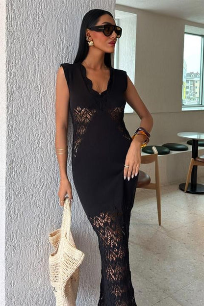 Vestido de Malha Openwork
