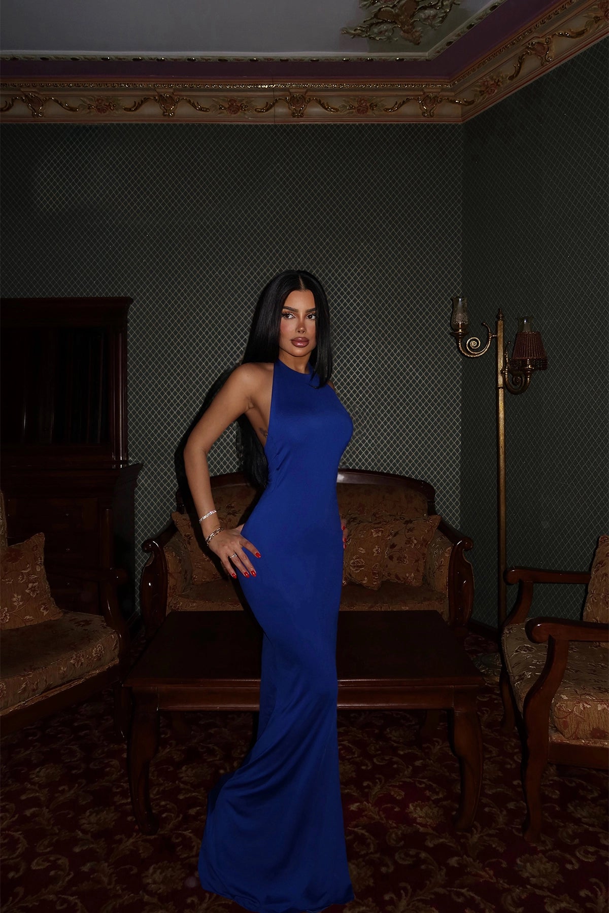 Vestido Longo Azul Marinho