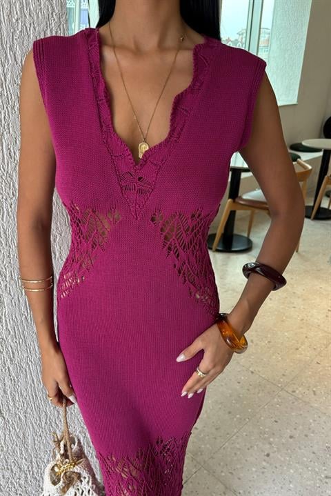 Vestido de Malha Ameixa