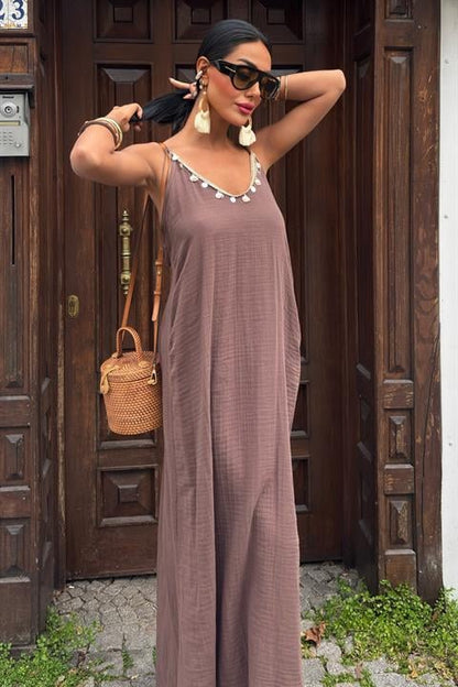 Vestido Mueslin Marrom