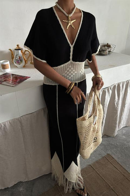 Vestido de Malha c/ decote V