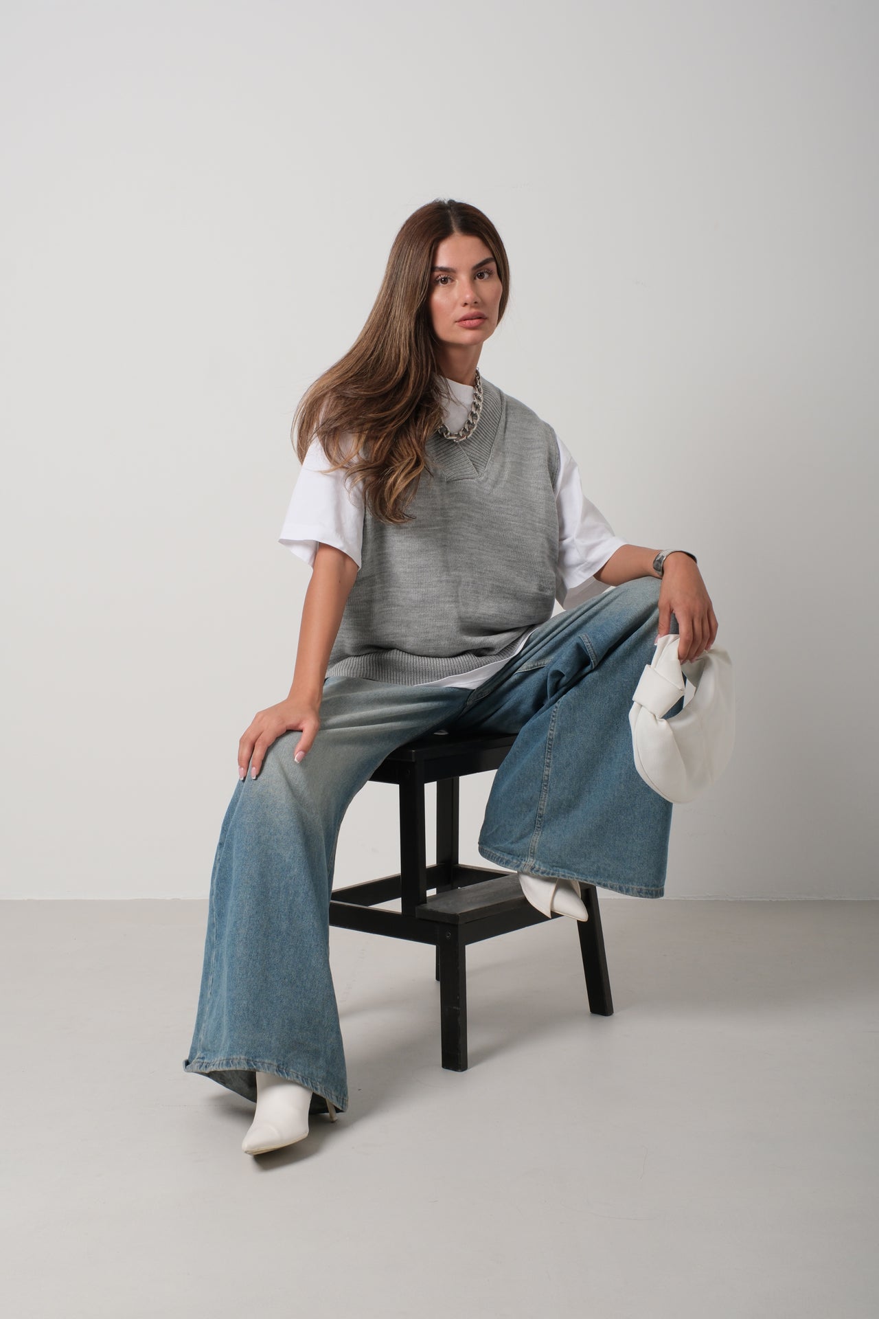 Colete Oversize Com Gola V