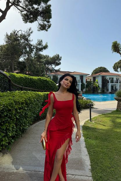Vestido c/ Fenda Astrid Vermelho
