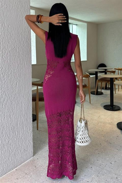 Vestido de Malha Ameixa