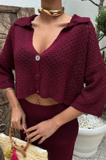 Saia Openwork Burgundy
