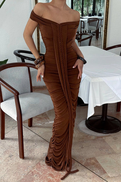 Vestido Naselinta Marrom