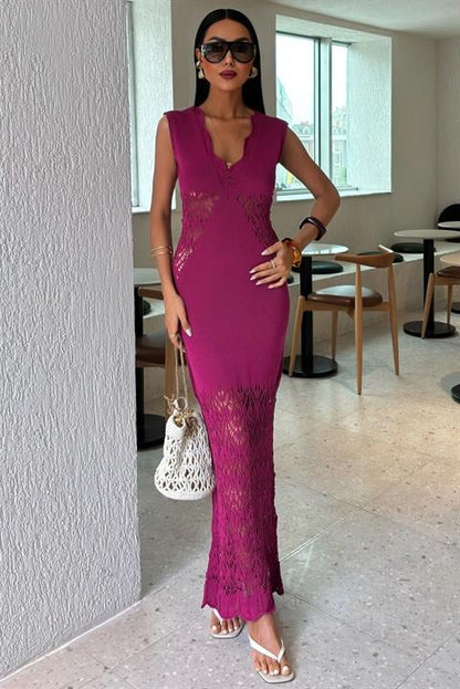 Vestido de Malha Ameixa