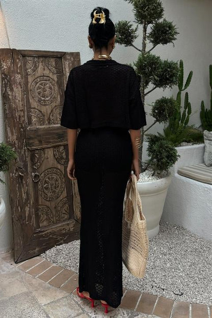 Top Openwork Preto