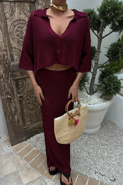 Saia Openwork Burgundy