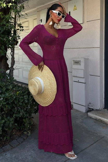 Vestido Étnico Ameixa