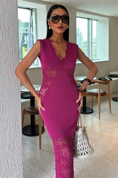 Vestido de Malha Ameixa