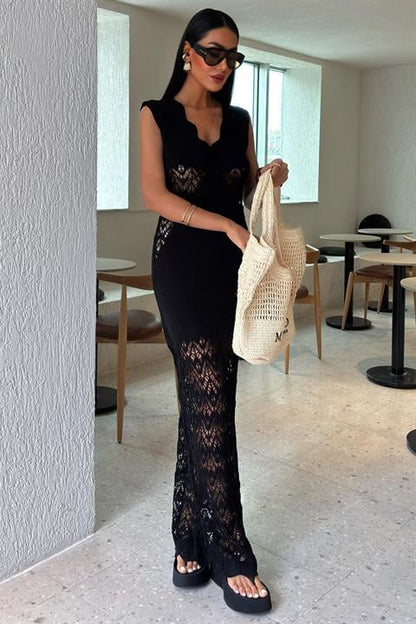 Vestido de Malha Openwork
