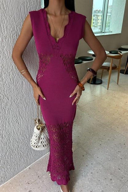 Vestido de Malha Ameixa